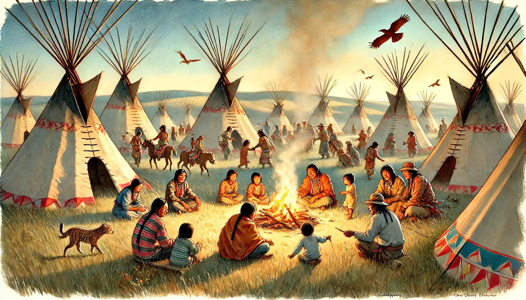 Wie spielerisch lebten die Lakota-Indianer? Interview mit Isabel Stadnick 1 Indianer vor Tipis